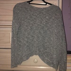 Soft grey sweater with butterfly back